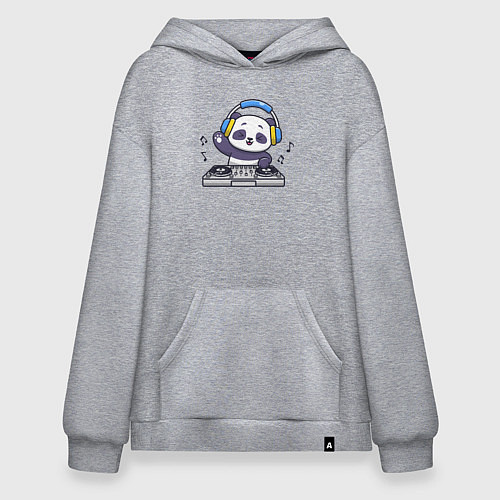 Худи оверсайз Панда диджей / Меланж – фото 1