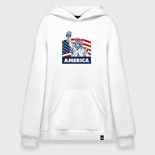 Худи оверсайз Free America / Белый – фото 1