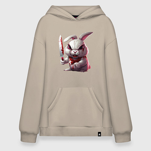 Худи оверсайз Зайчик Маньяк / Миндальный – фото 1