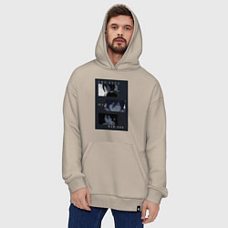 Толстовка-худи оверсайз Глаза бога войны, цвет: миндальный — фото 2