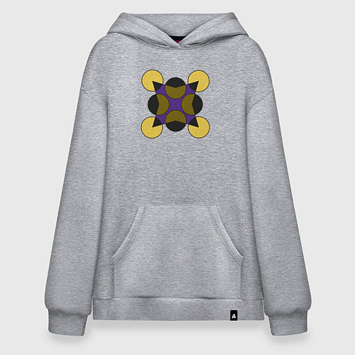 Худи оверсайз Геометрические фигуры - круги со звездой / Меланж – фото 1