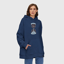 Толстовка-худи оверсайз Время исследовать, цвет: тёмно-синий — фото 2
