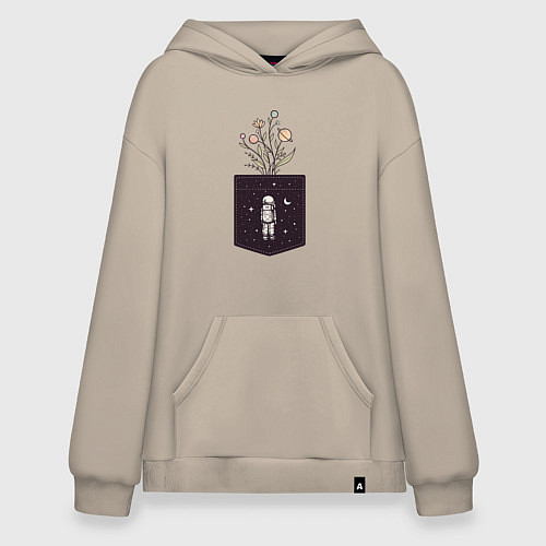 Худи оверсайз Космический карман / Миндальный – фото 1