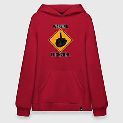 Худи оверсайз Предупреждающий знак Fuck zone