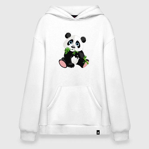 Худи оверсайз Красивый медведь панда / Белый – фото 1