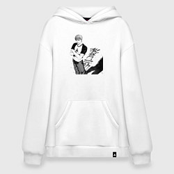 Толстовка-худи оверсайз Эйкити Онидзука учитель, цвет: белый