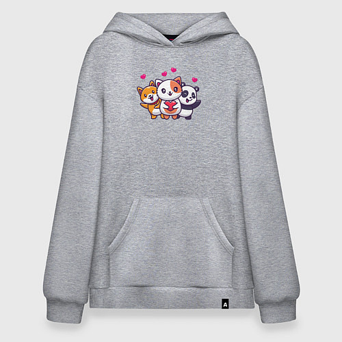 Худи оверсайз Любимые питомцы / Меланж – фото 1