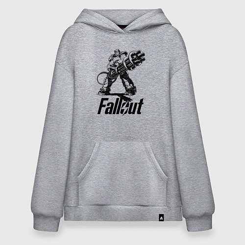 Худи оверсайз Фоллаут - силовая броня / Меланж – фото 1
