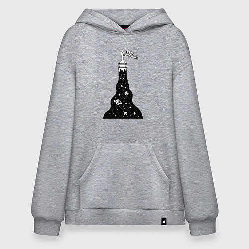 Худи оверсайз Художник космонавт / Меланж – фото 1