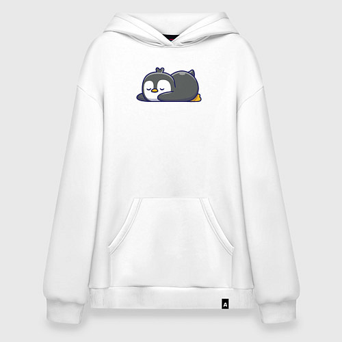 Худи оверсайз Пингвин отдыхает / Белый – фото 1