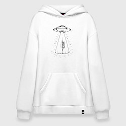 Толстовка-худи оверсайз Космический театр, цвет: белый