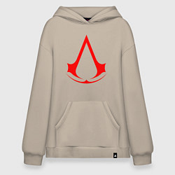 Толстовка-худи оверсайз Red logo of assassins, цвет: миндальный