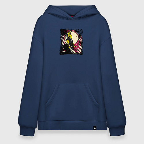 Худи оверсайз Пушистый защитник / Тёмно-синий – фото 1