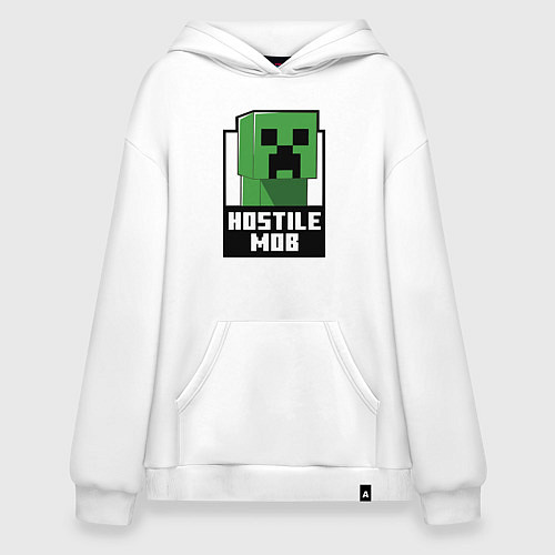 Худи оверсайз Minecraft hostile mob / Белый – фото 1