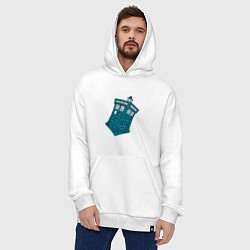 Толстовка-худи оверсайз Adventure tardis, цвет: белый — фото 2
