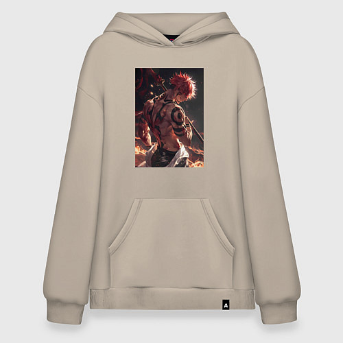 Худи оверсайз Магическая битва Сукуна Рёмэн демон / Миндальный – фото 1