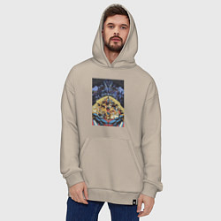 Толстовка-худи оверсайз Моя геройская академия Идзуку Мидория коллаж, цвет: миндальный — фото 2