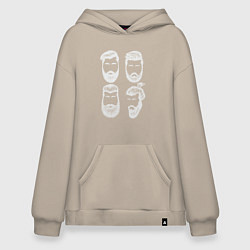 Толстовка-худи оверсайз Бородатые, цвет: миндальный