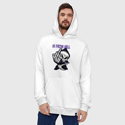 Толстовка-худи оверсайз Смерть - привет из ада, цвет: белый — фото 2