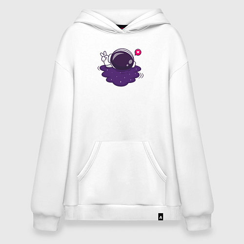 Худи оверсайз Любовь из космоса - peace v / Белый – фото 1