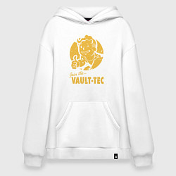 Толстовка-худи оверсайз Vault boy like print, цвет: белый