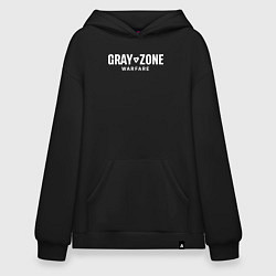 Толстовка-худи оверсайз Gray zone warfare logo, цвет: черный