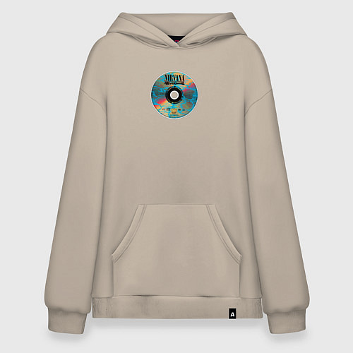 Худи оверсайз Nirvana cd nevermind / Миндальный – фото 1