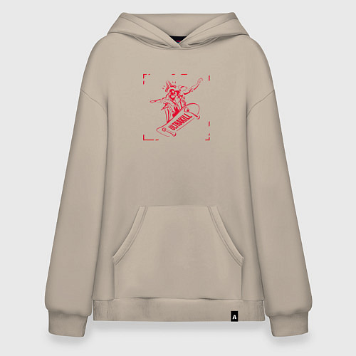 Худи оверсайз Ultrakill Gabriel on a skateboard / Миндальный – фото 1