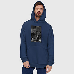 Толстовка-худи оверсайз Эта фарфоровая кукла влюбилась, цвет: тёмно-синий — фото 2