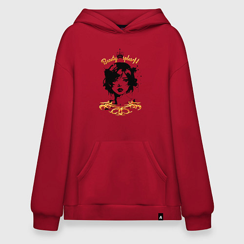 Худи оверсайз Девушка сплэш - золотистый / Красный – фото 1