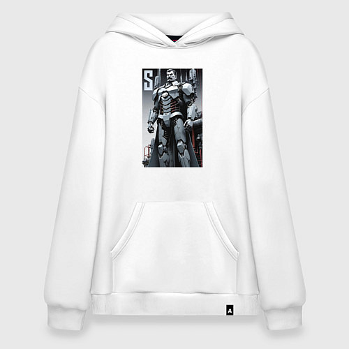 Худи оверсайз Иосиф человек из стали - нейросеть / Белый – фото 1