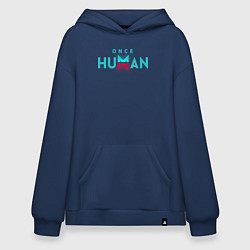 Толстовка-худи оверсайз Once human logo, цвет: тёмно-синий