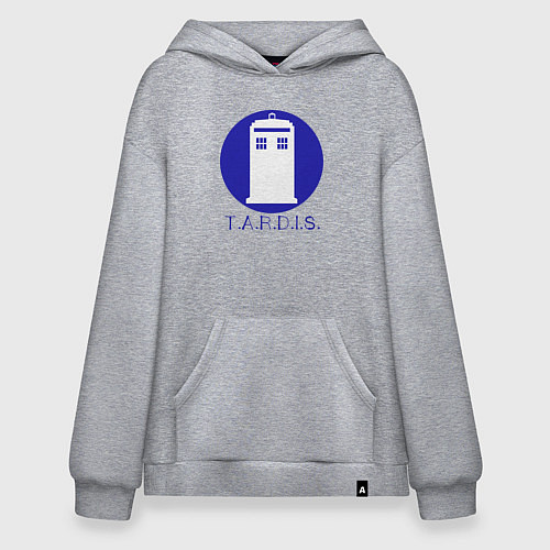 Худи оверсайз Blue tardis / Меланж – фото 1