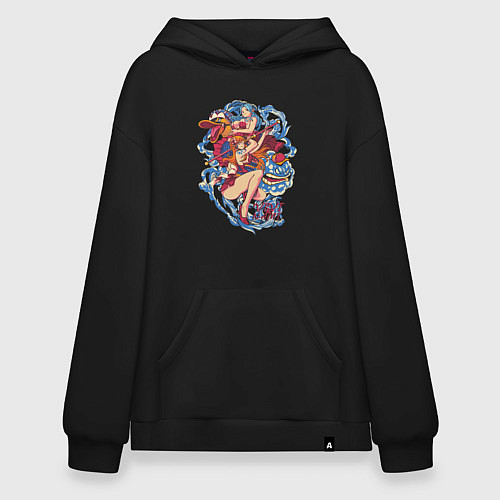 Худи оверсайз Оne piece виви и нами vivi and nami / Черный – фото 1