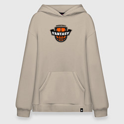 Толстовка-худи оверсайз Basketball fantasy, цвет: миндальный