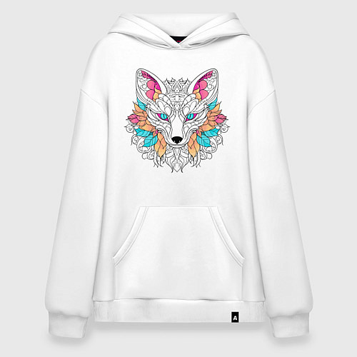 Худи оверсайз Лиса раскраска / Белый – фото 1
