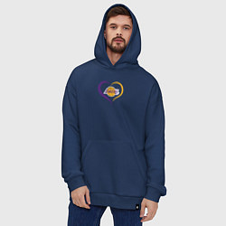 Толстовка-худи оверсайз LA Lakers в сердце, цвет: тёмно-синий — фото 2