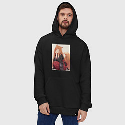 Толстовка-худи оверсайз Волчица и пряности Холо торговец, цвет: черный — фото 2