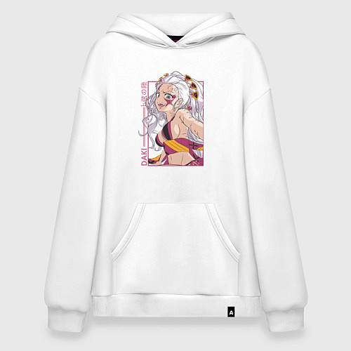Худи оверсайз Клинок рассекающий демонов Даки 6 высшая луна / Белый – фото 1