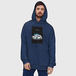 Толстовка-худи оверсайз Subaru авто, цвет: тёмно-синий — фото 2