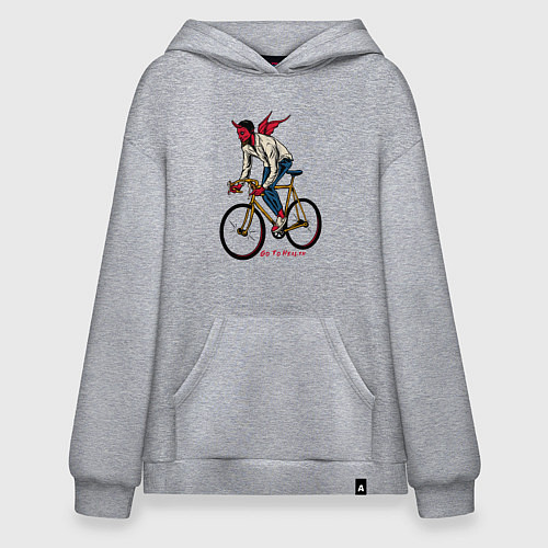 Худи оверсайз Демон велосипедист / Меланж – фото 1