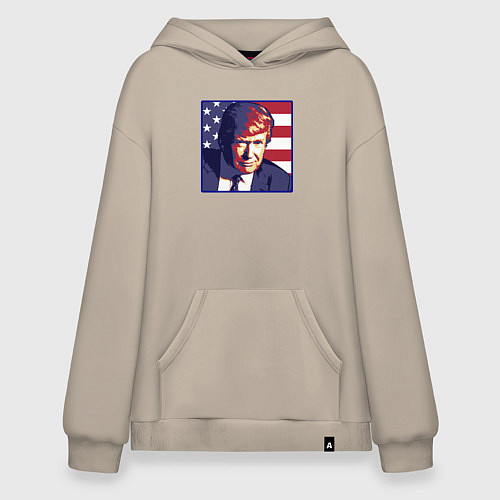 Худи оверсайз Президент Дональд Трамп / Миндальный – фото 1
