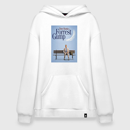 Худи оверсайз Forrest Gump - Tom is on the bench / Белый – фото 1