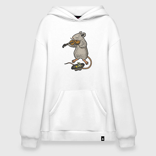 Худи оверсайз Мышонок скрипач / Белый – фото 1