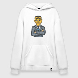 Толстовка-худи оверсайз Человек кукла, цвет: белый