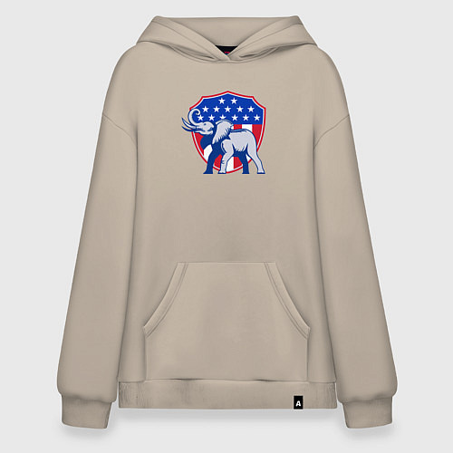 Худи оверсайз Слон США / Миндальный – фото 1
