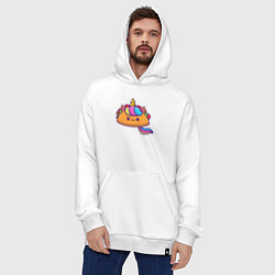 Толстовка-худи оверсайз Тако единорог милый, цвет: белый — фото 2