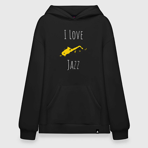 Худи оверсайз Джазовая любовь / Черный – фото 1
