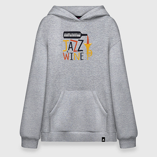 Худи оверсайз Джаз и винишко / Меланж – фото 1