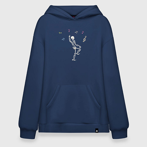 Худи оверсайз Скелет танцует / Тёмно-синий – фото 1